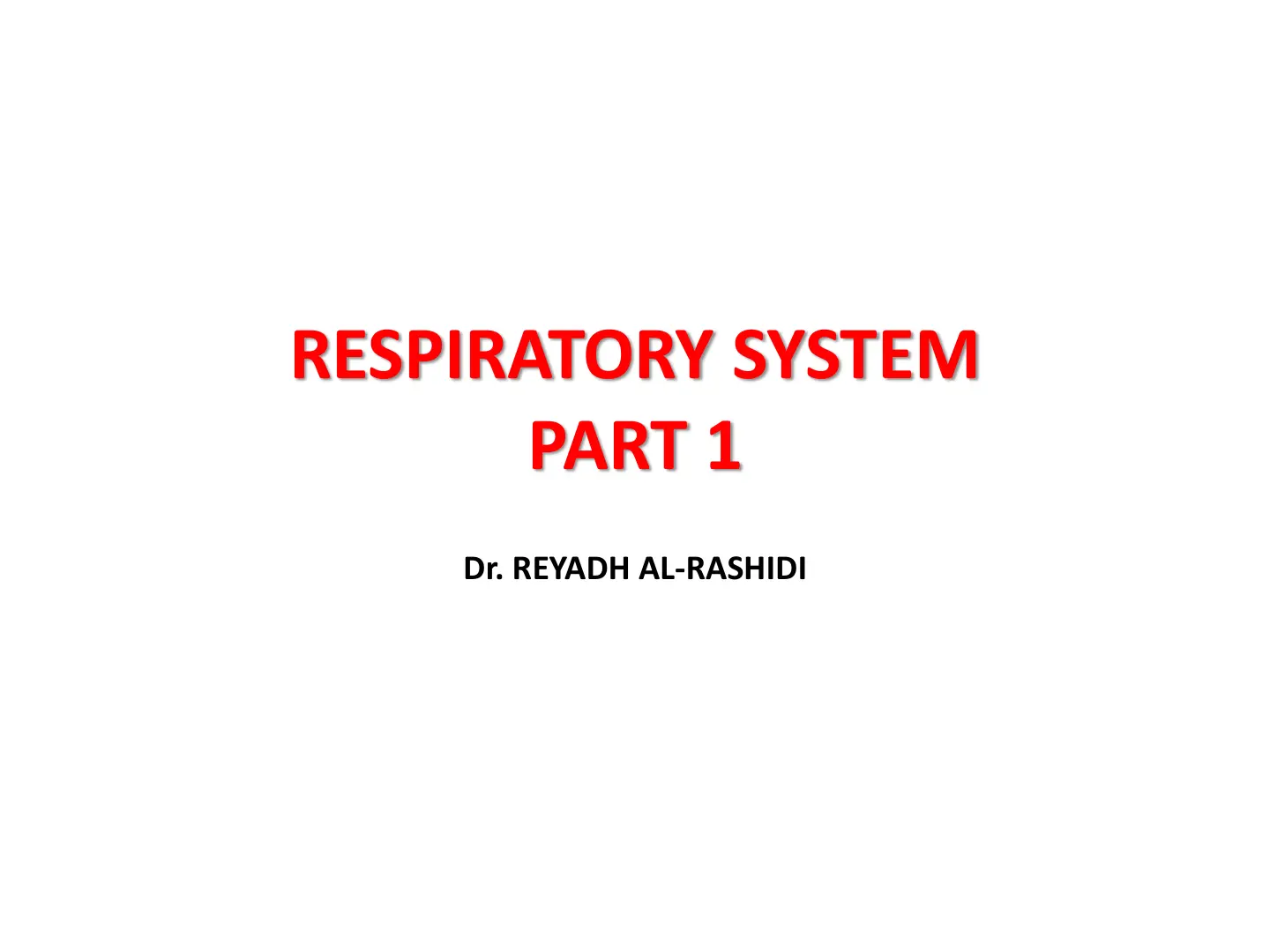 غلاف تقرير RESPIRATORY SYSTEM PART 1