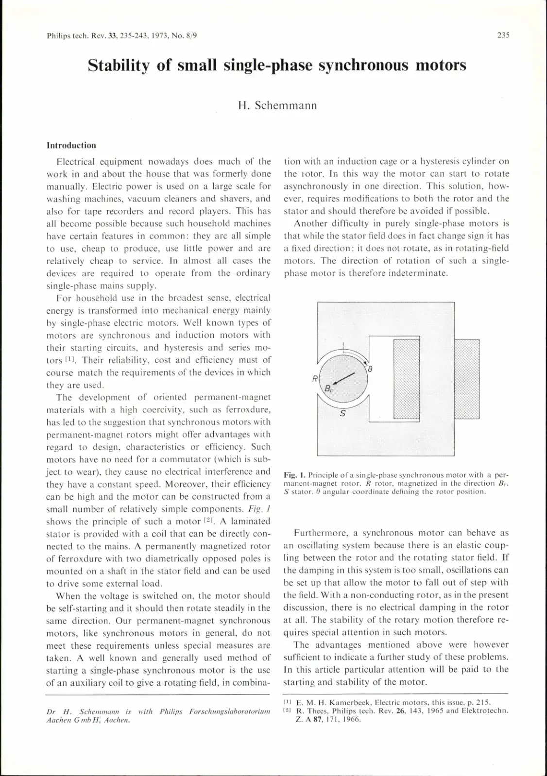 غلاف تقرير Stability of small single-phase synchronous motors