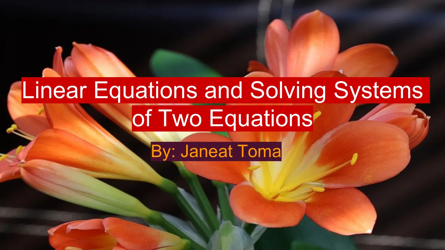 غلاف تقرير Linear Equations and Solving Systems
of Two Equations