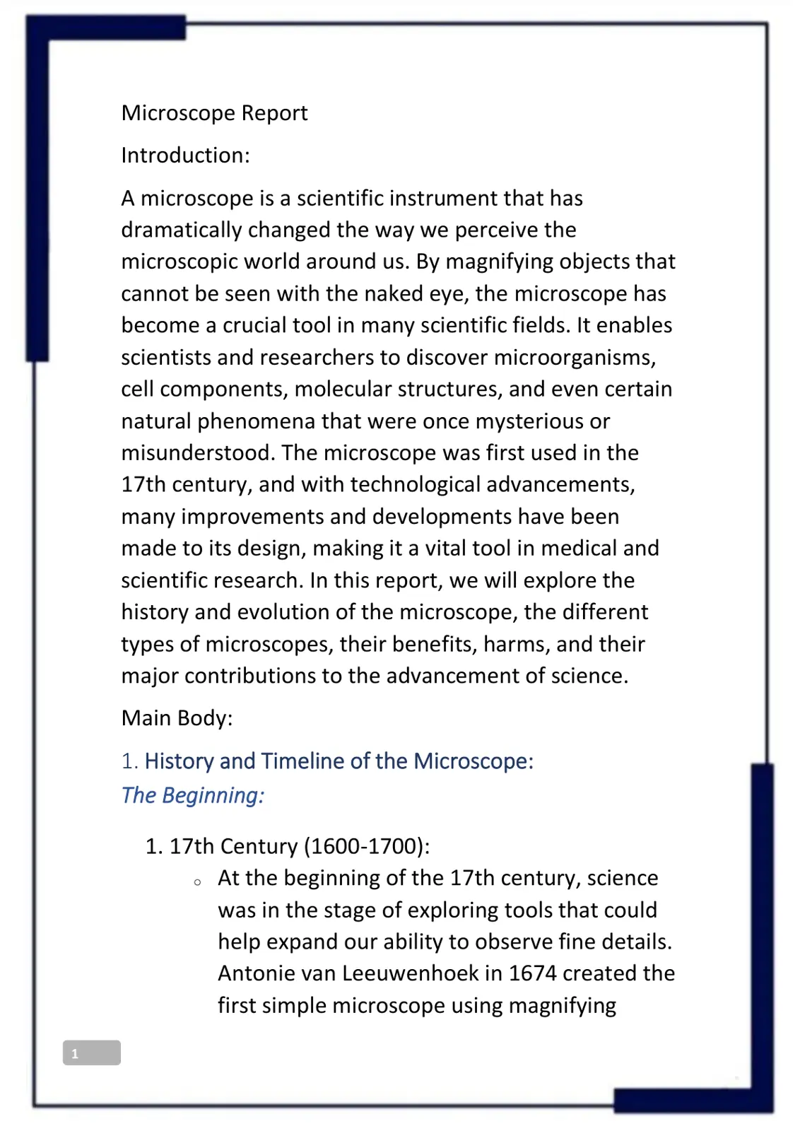 غلاف تقرير Microscope Report