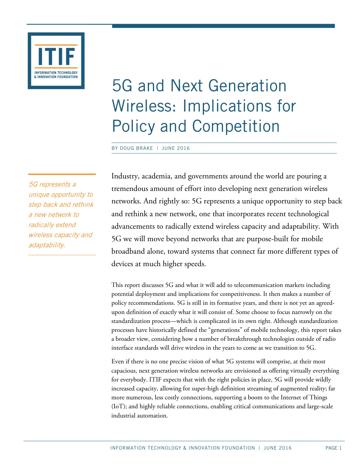 غلاف تقرير 5G and Next Generation Wireless: Implications for Policy and Competition
