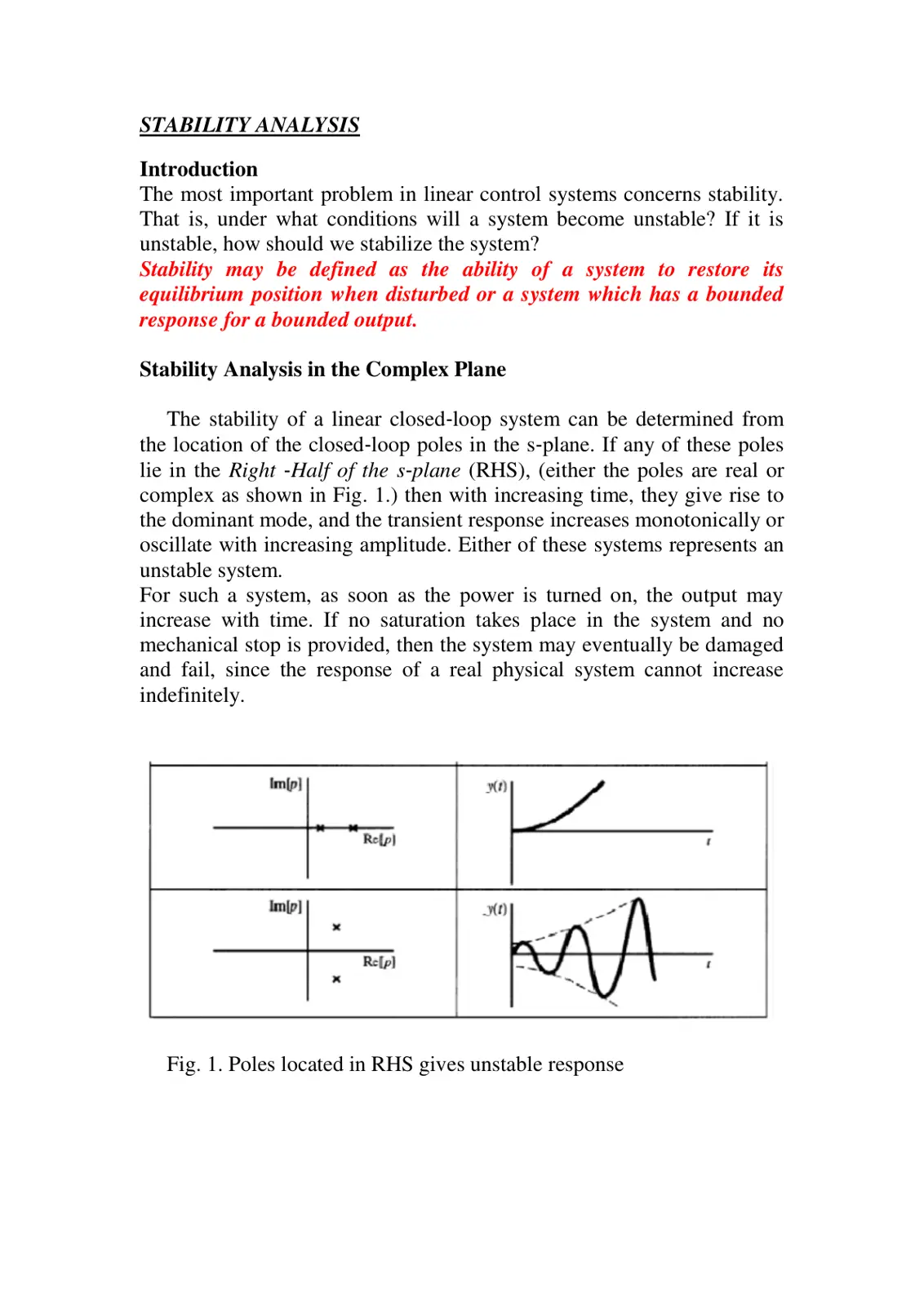 غلاف تقرير Stability Analysis