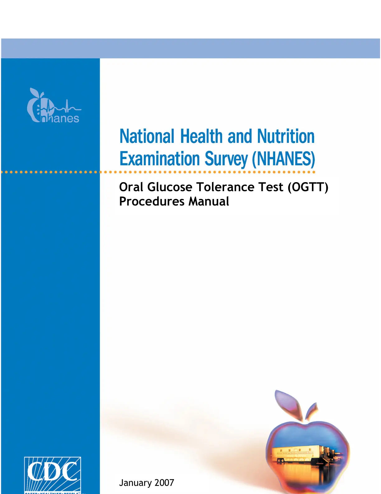غلاف تقرير NHANES Oral Glucose Tolerance Test (OGTT) Procedures Manual
