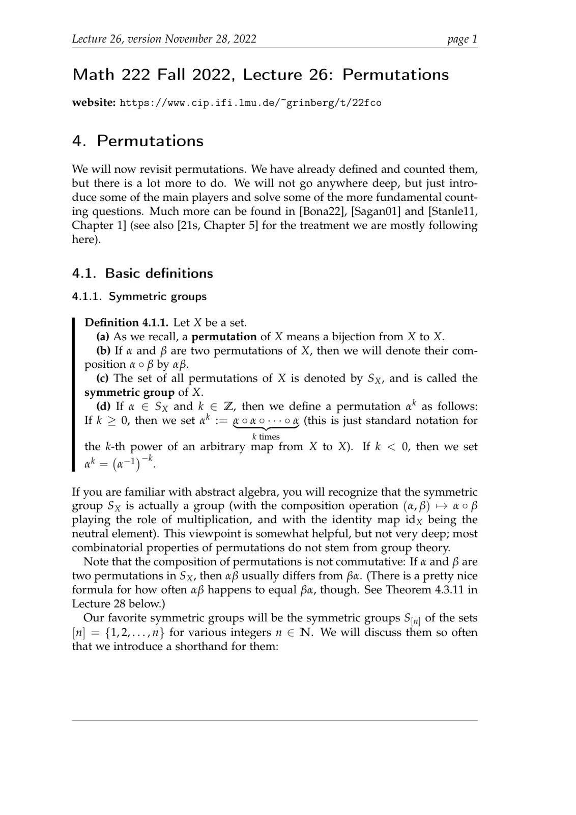 غلاف تقرير Math 222 Fall 2022, Lecture 26: Permutations