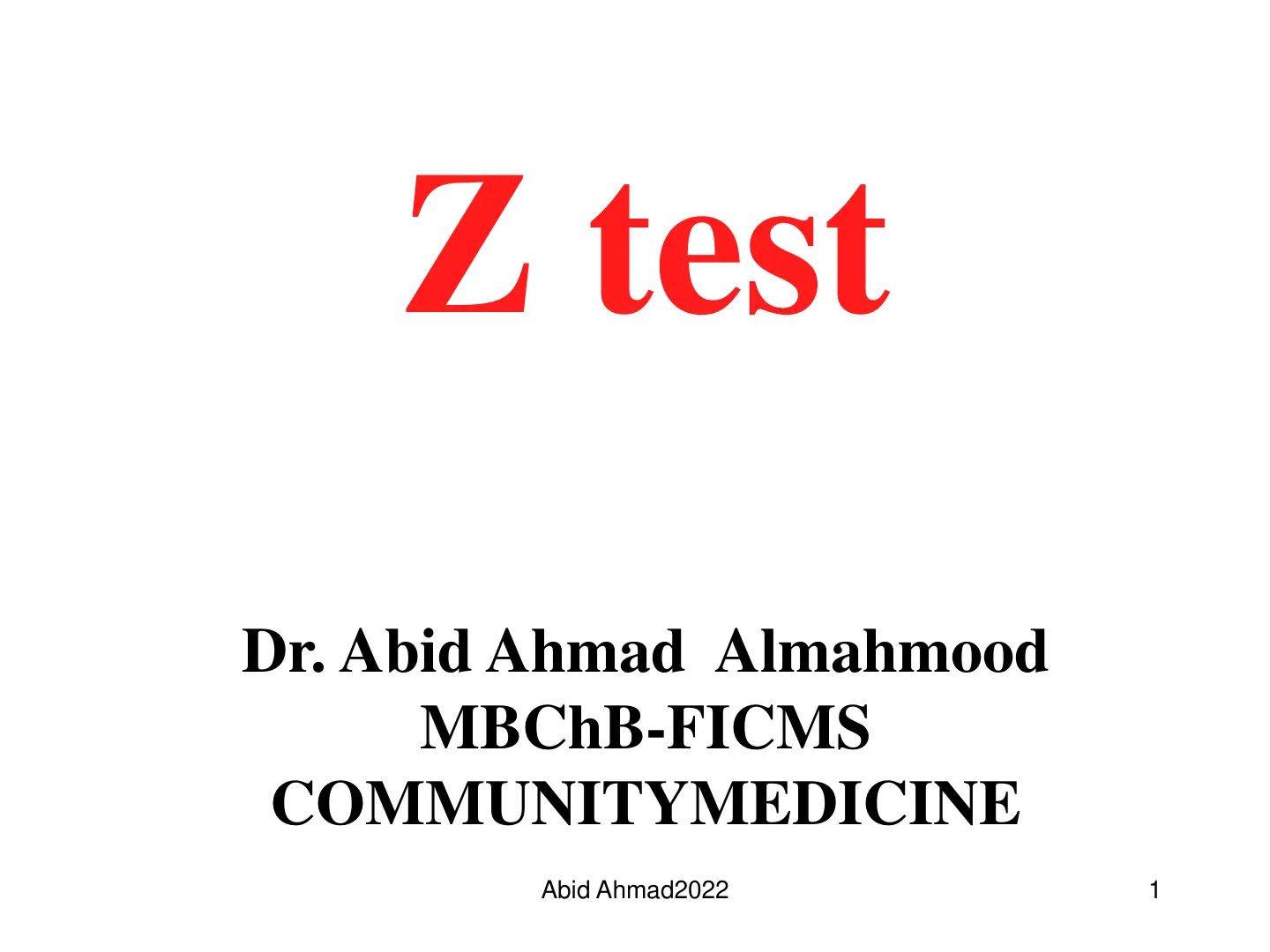 غلاف تقرير Z test
