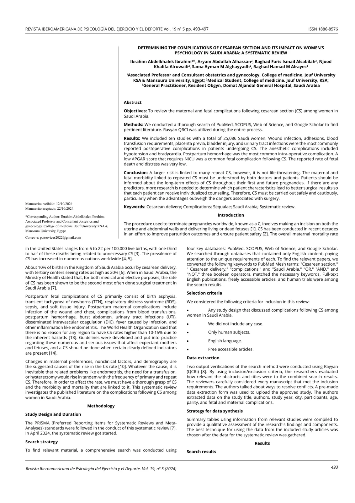 غلاف تقرير Determining the Complications of Cesarean Section and Its Impact on Women's Psychology in Saudi Arabia: A Systematic Review