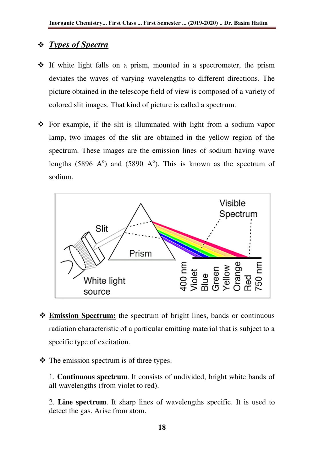 غلاف تقرير Types of Spectra
