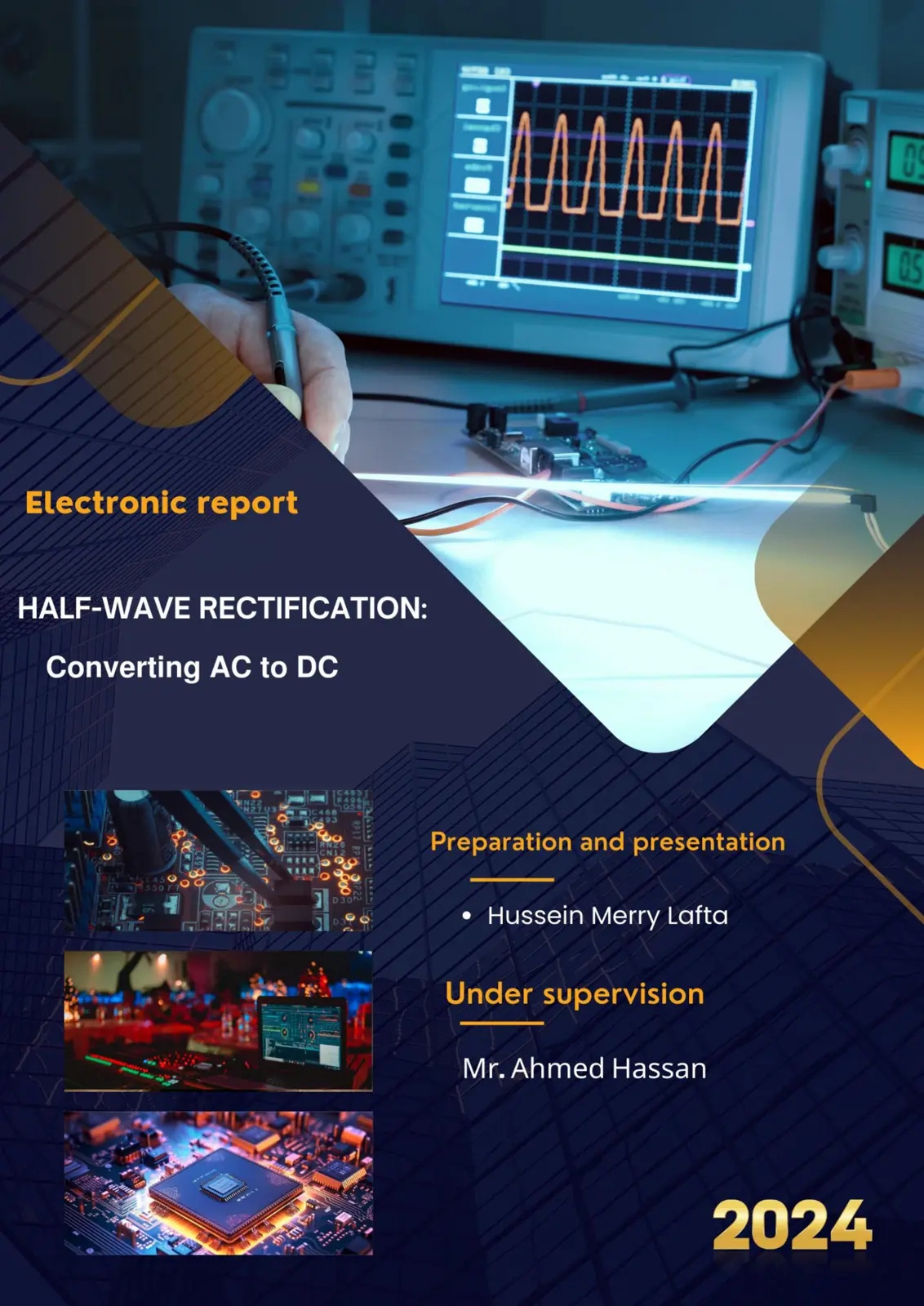 غلاف تقرير HALF-WAVE RECTIFICATION: Converting AC to DC
