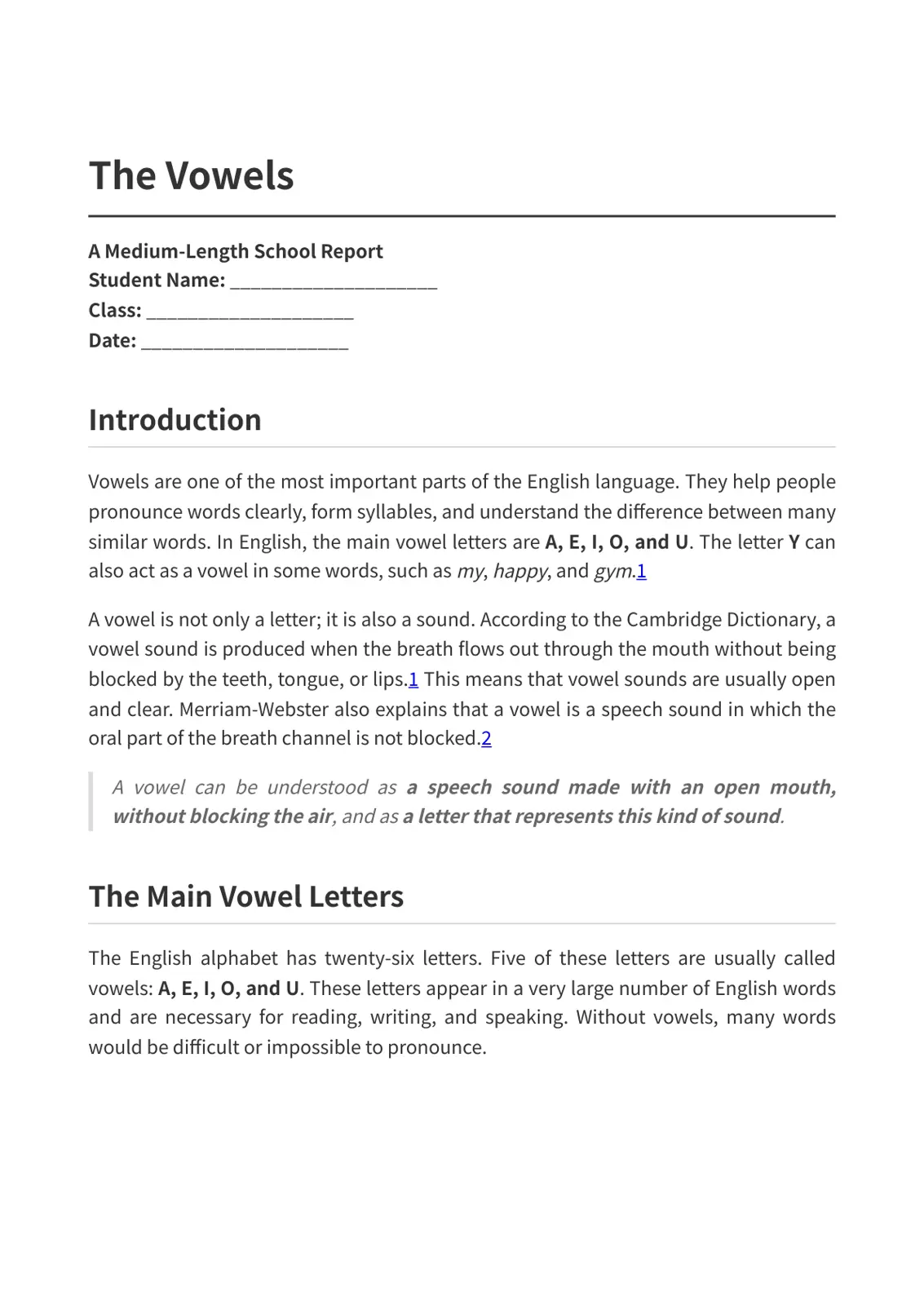 غلاف تقرير The Vowels