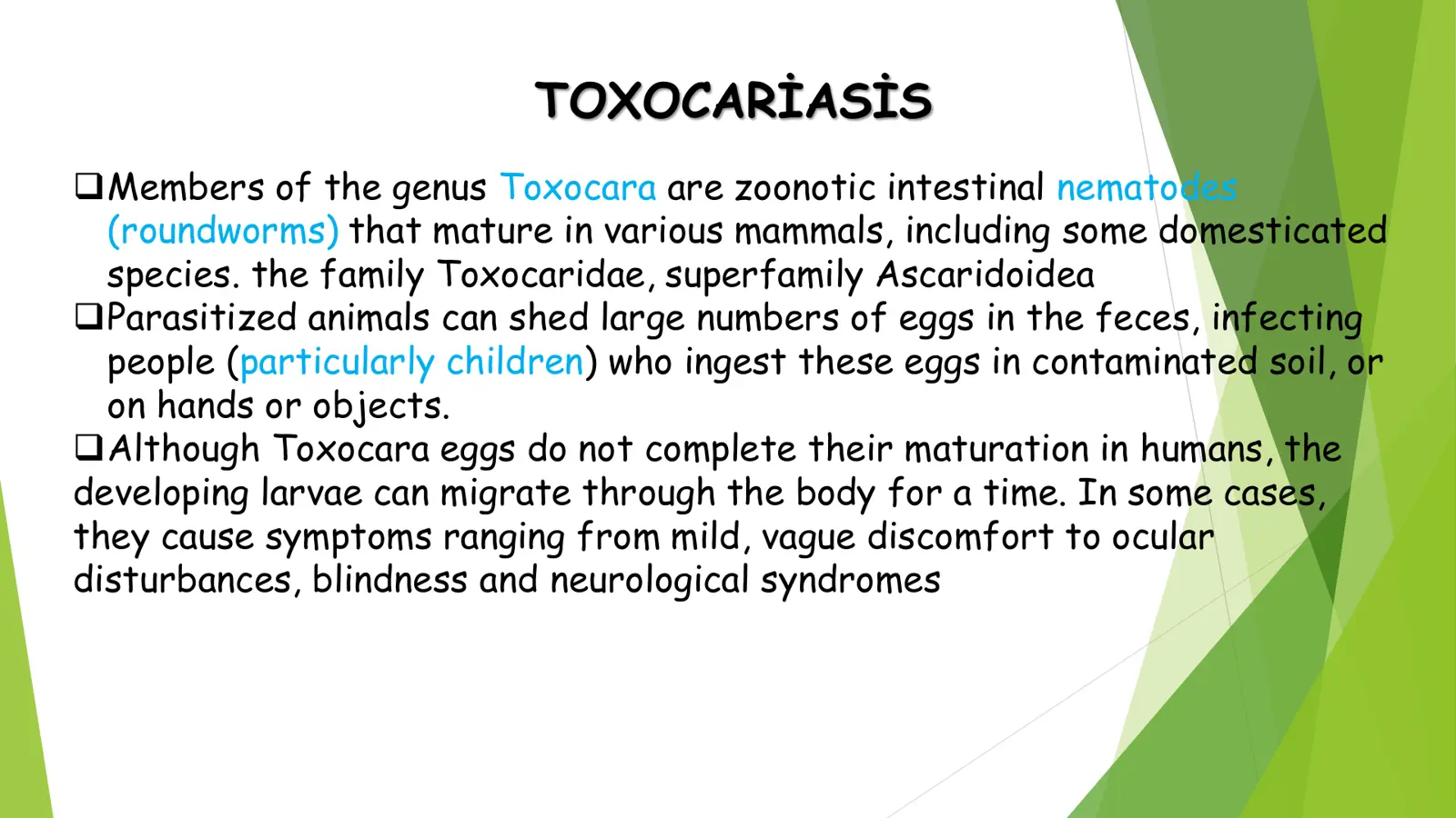 غلاف تقرير TOXOCARIASIS