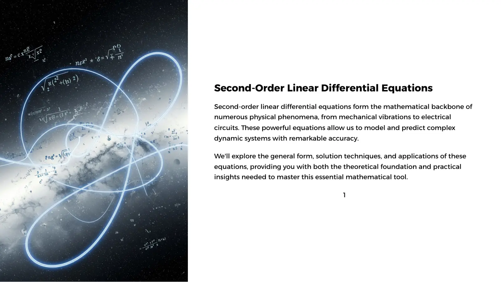 غلاف تقرير Second-Order Linear Differential Equations