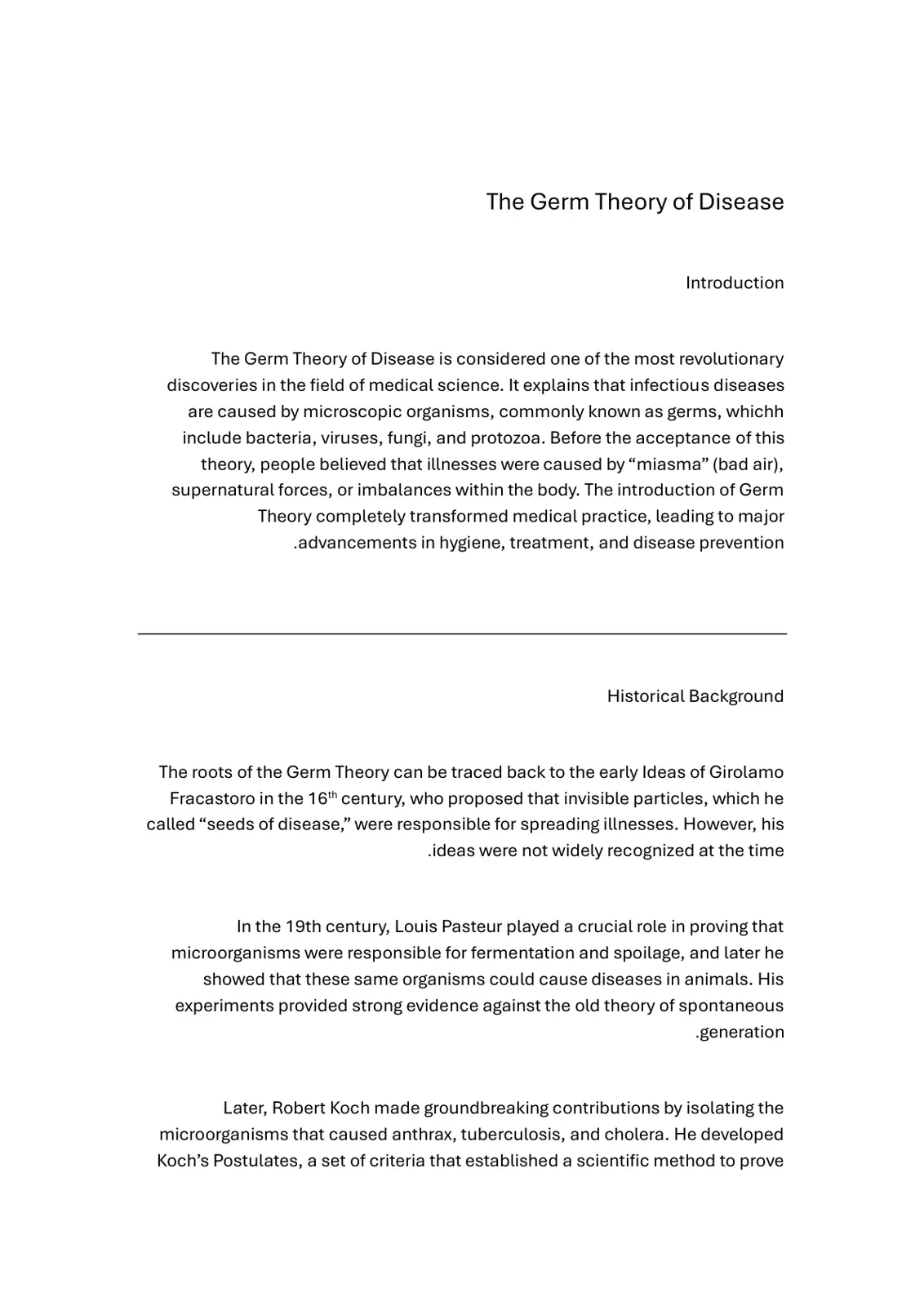 غلاف تقرير The Germ Theory of Disease