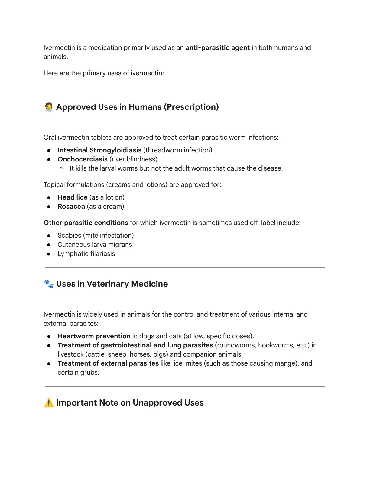 غلاف تقرير Ivermectin Primary Uses