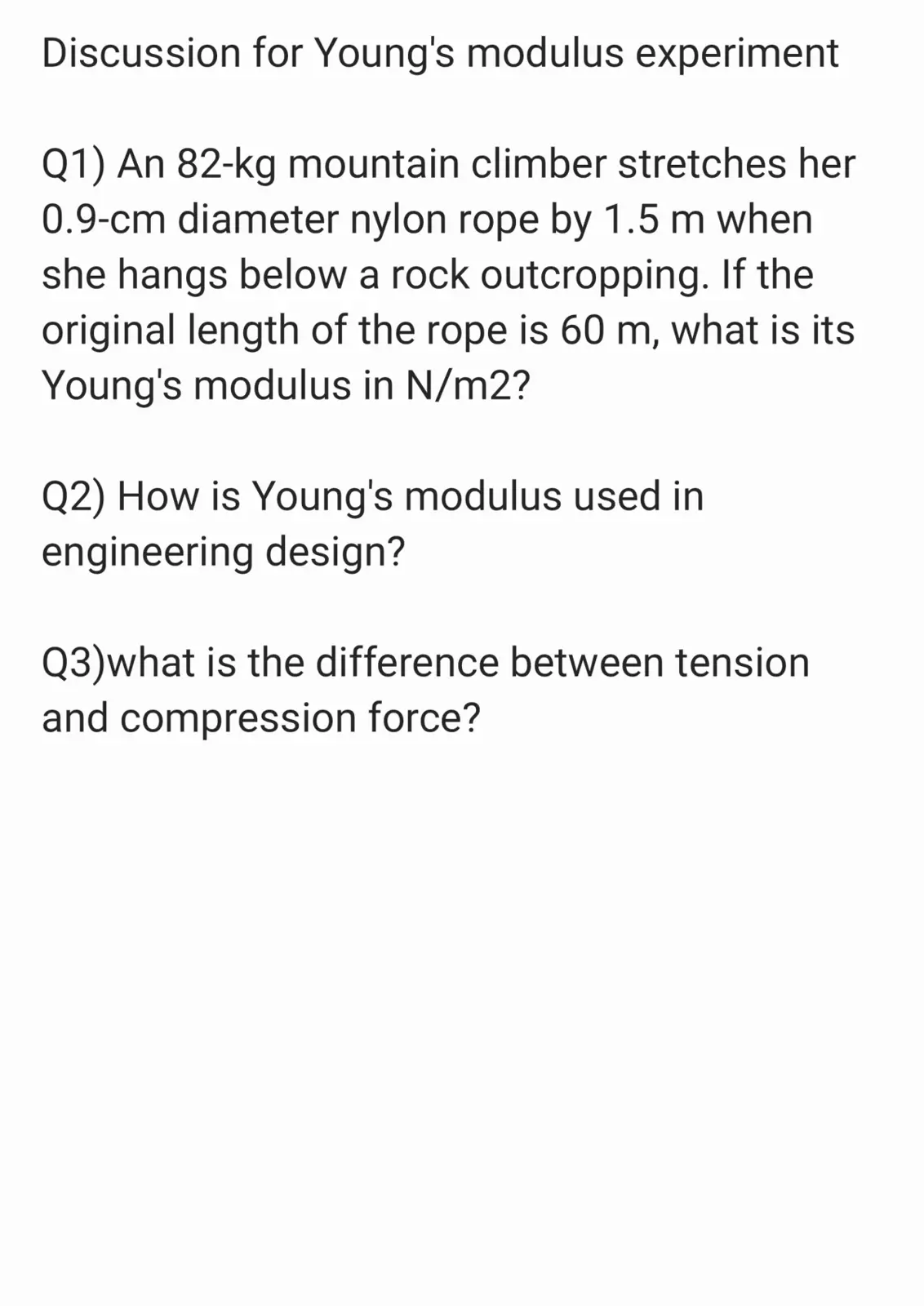 غلاف تقرير Discussion for Young's modulus experiment