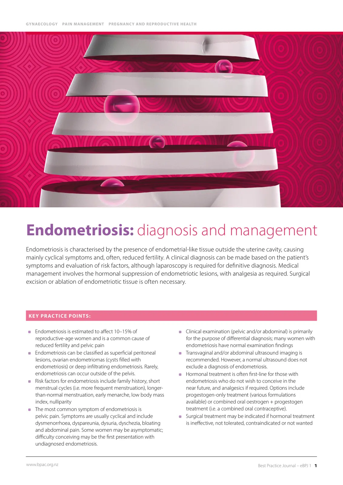 غلاف تقرير Endometriosis: diagnosis and management