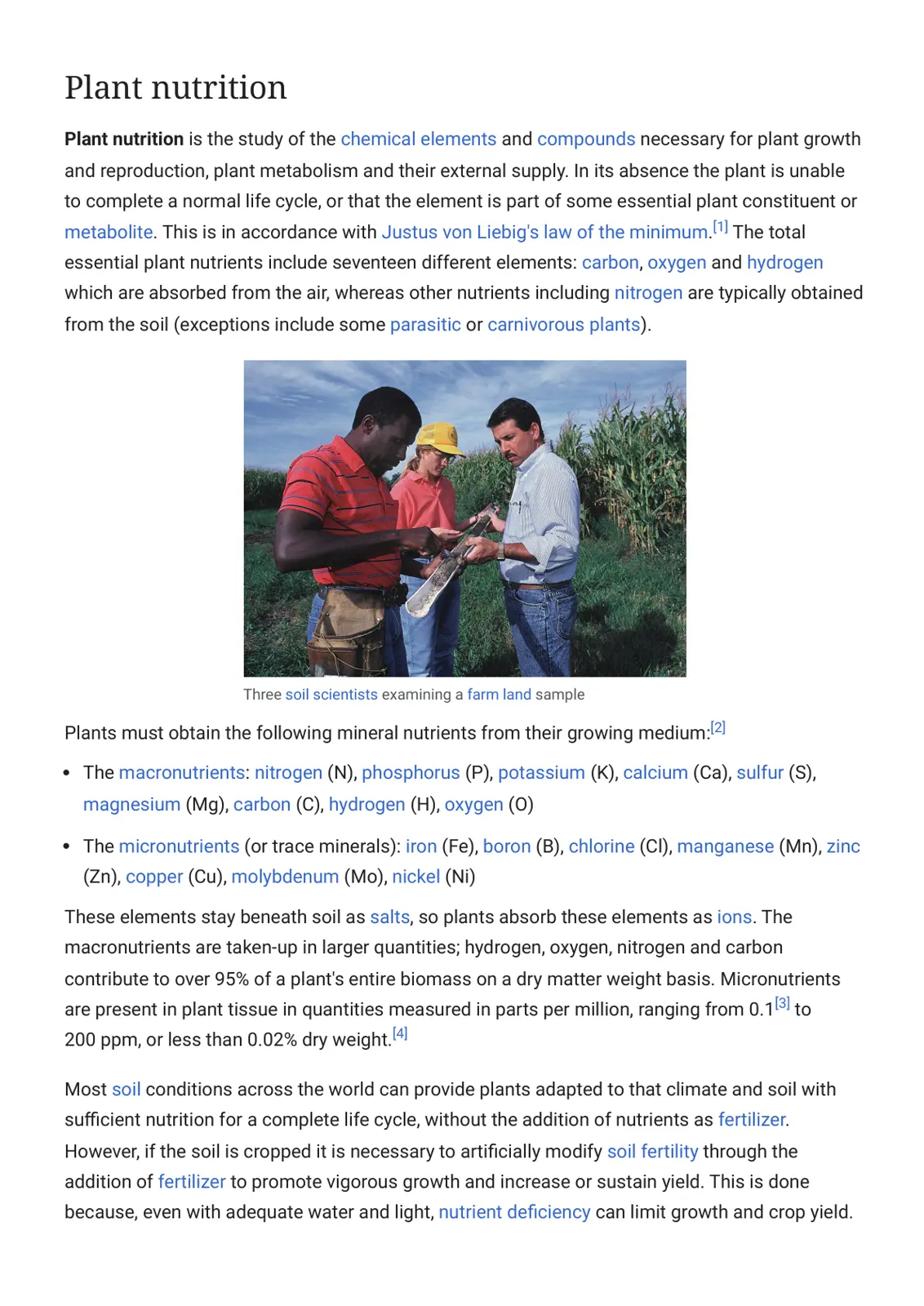 غلاف تقرير Plant nutrition