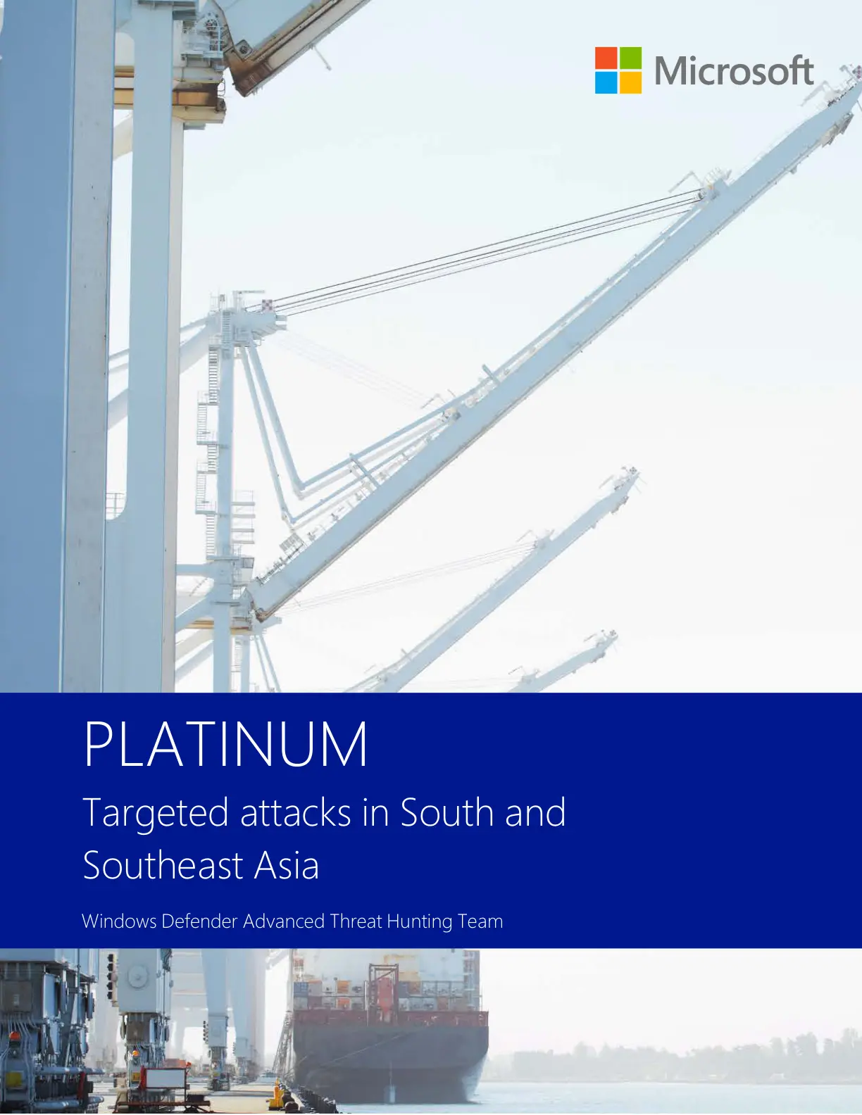 غلاف تقرير PLATINUM Targeted attacks in South and Southeast Asia