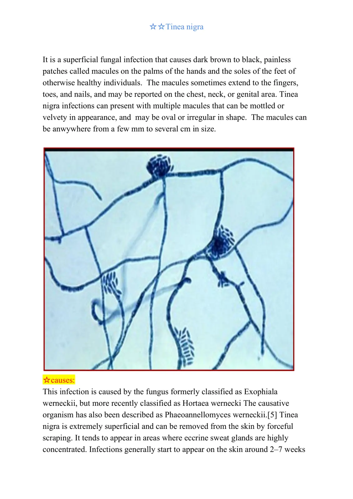 غلاف تقرير Tinea Nigra
