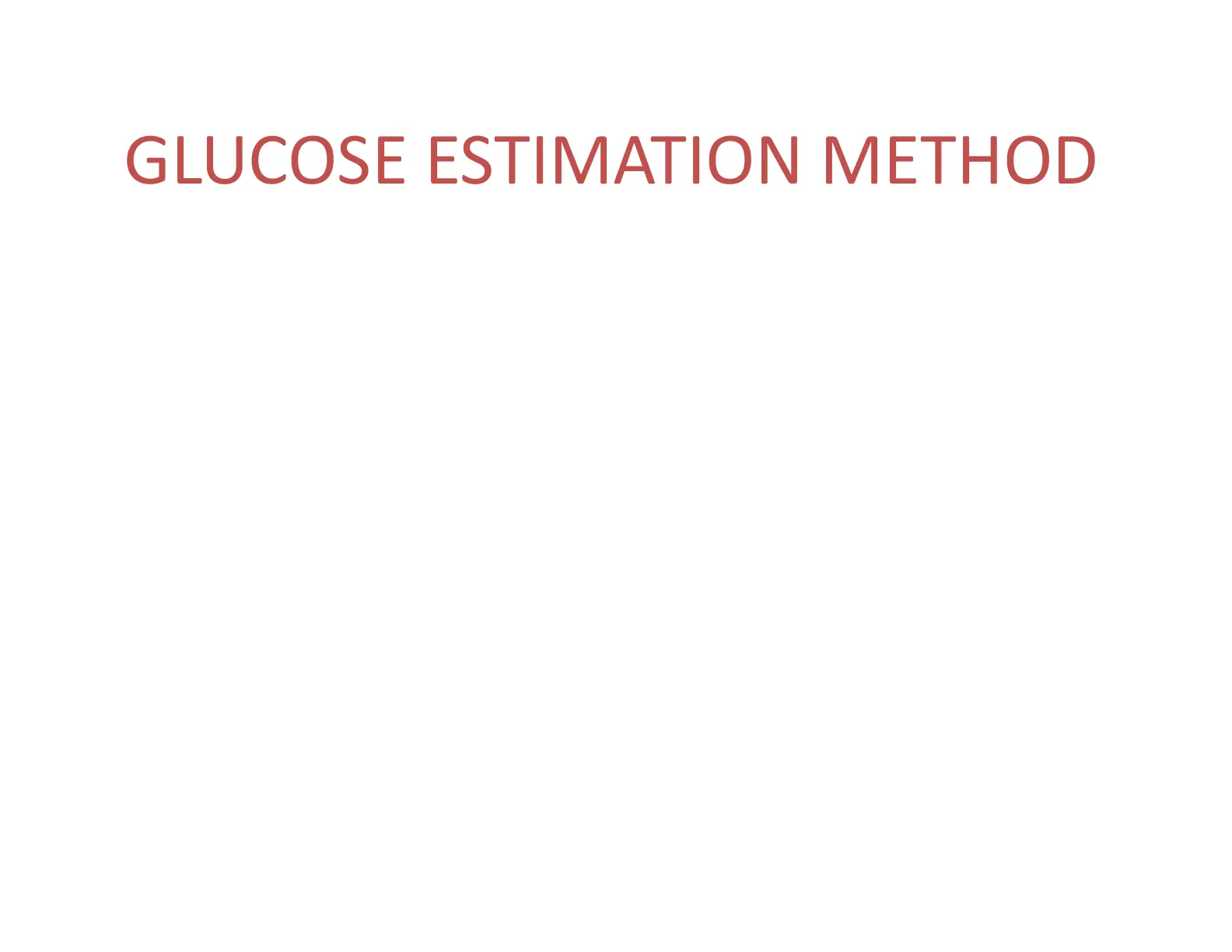 غلاف تقرير GLUCOSE ESTIMATION METHOD