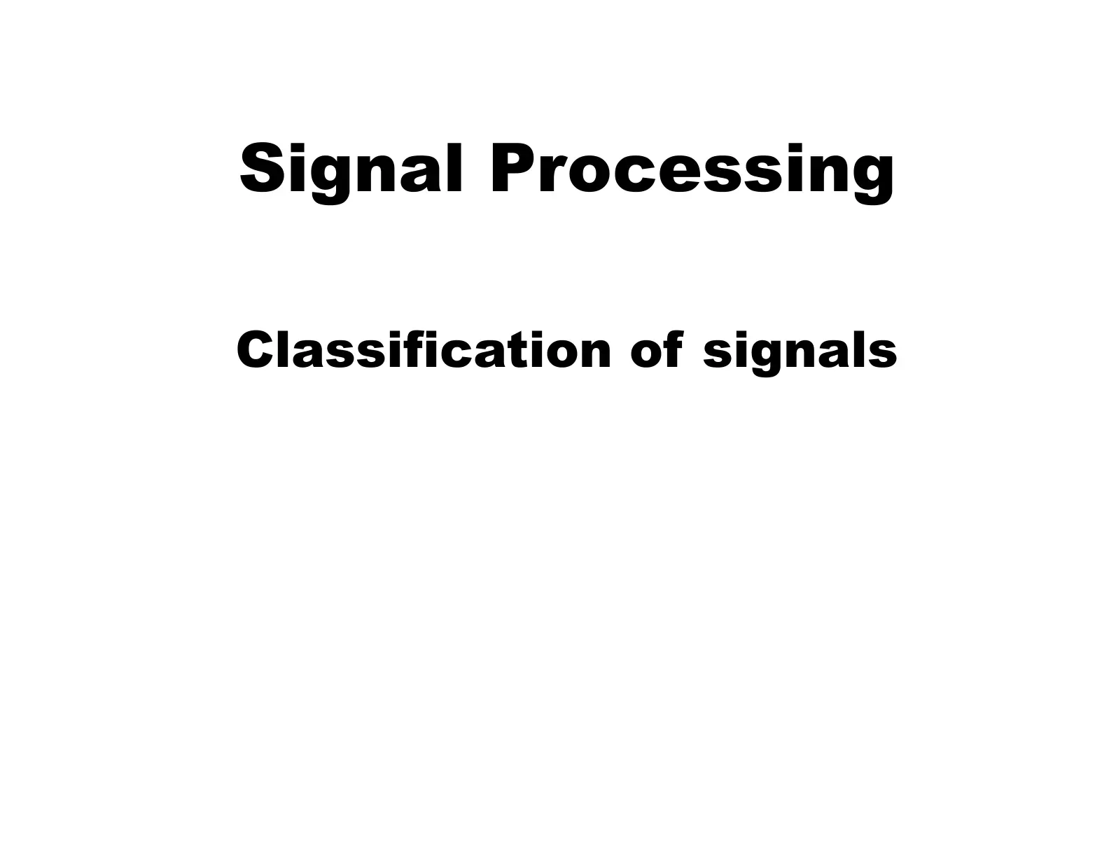 غلاف تقرير Signal Processing Classification of signals