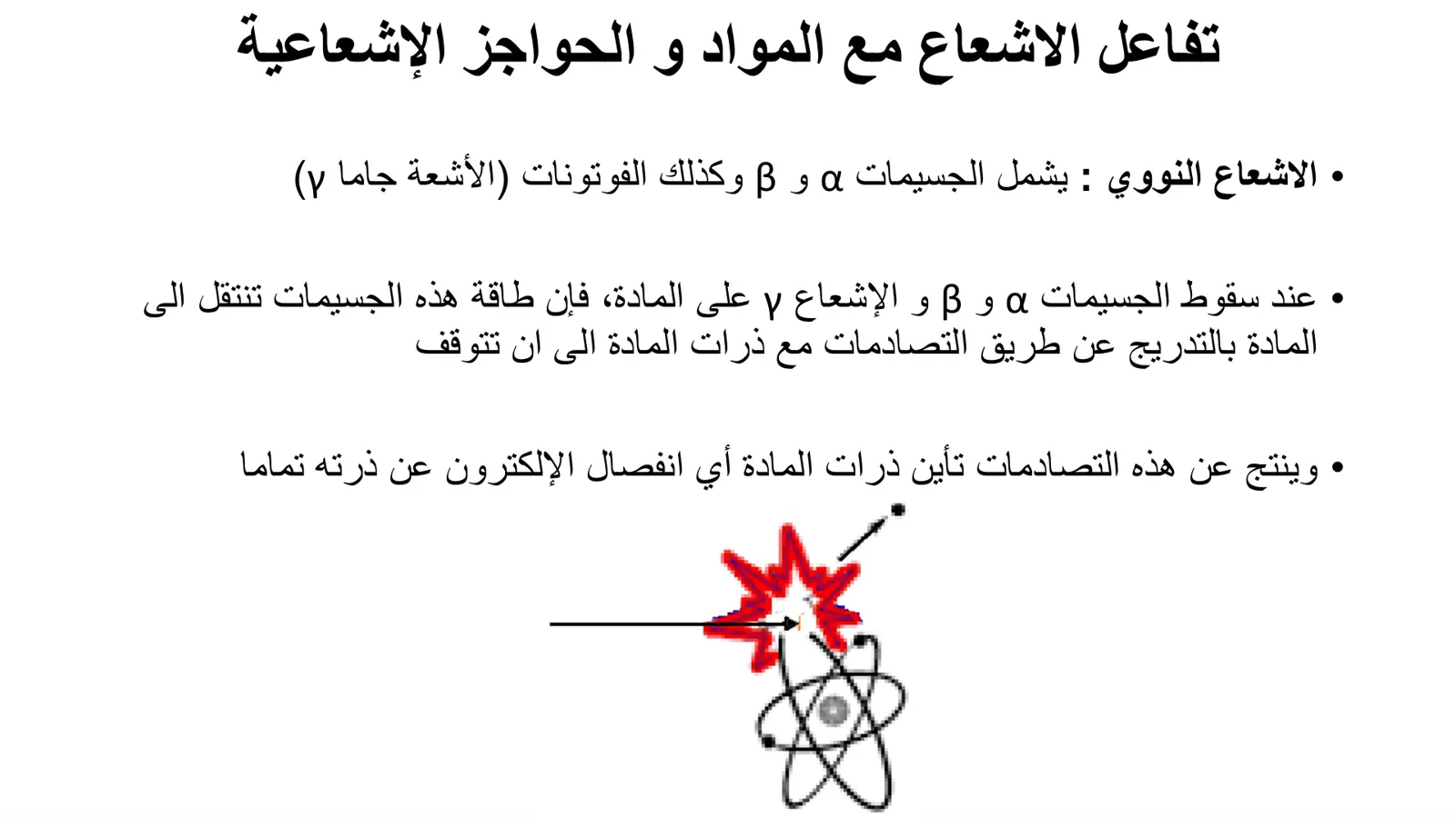 غلاف تقرير تفاعل الإشعاع مع المواد والحواجز الإشعاعية