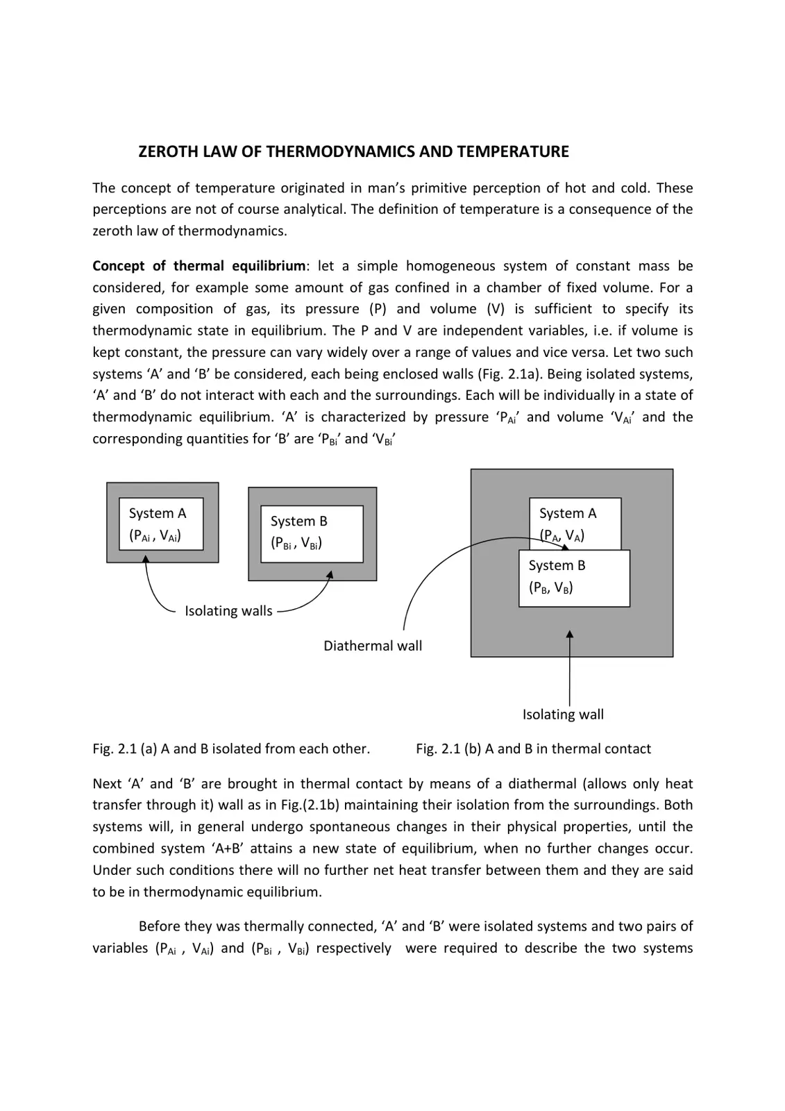 غلاف تقرير ZEROTH LAW OF THERMODYNAMICS AND TEMPERATURE