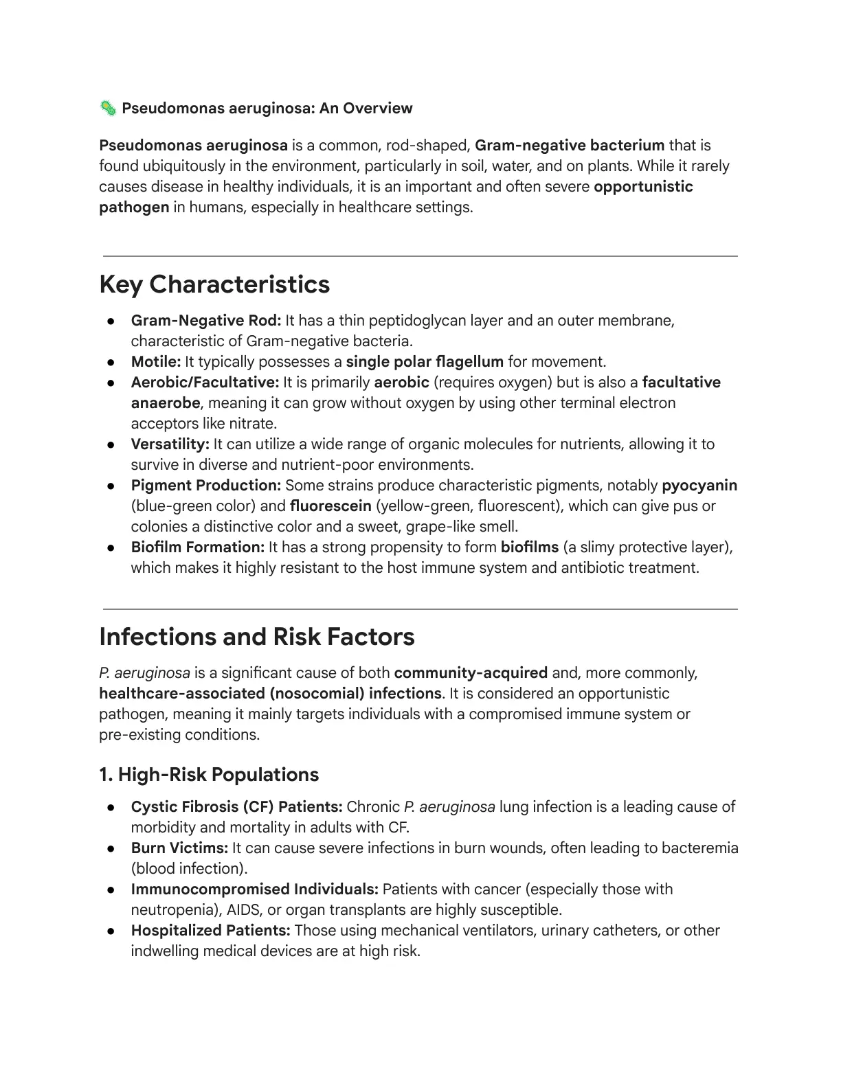 غلاف تقرير Pseudomonas aeruginosa: An Overview