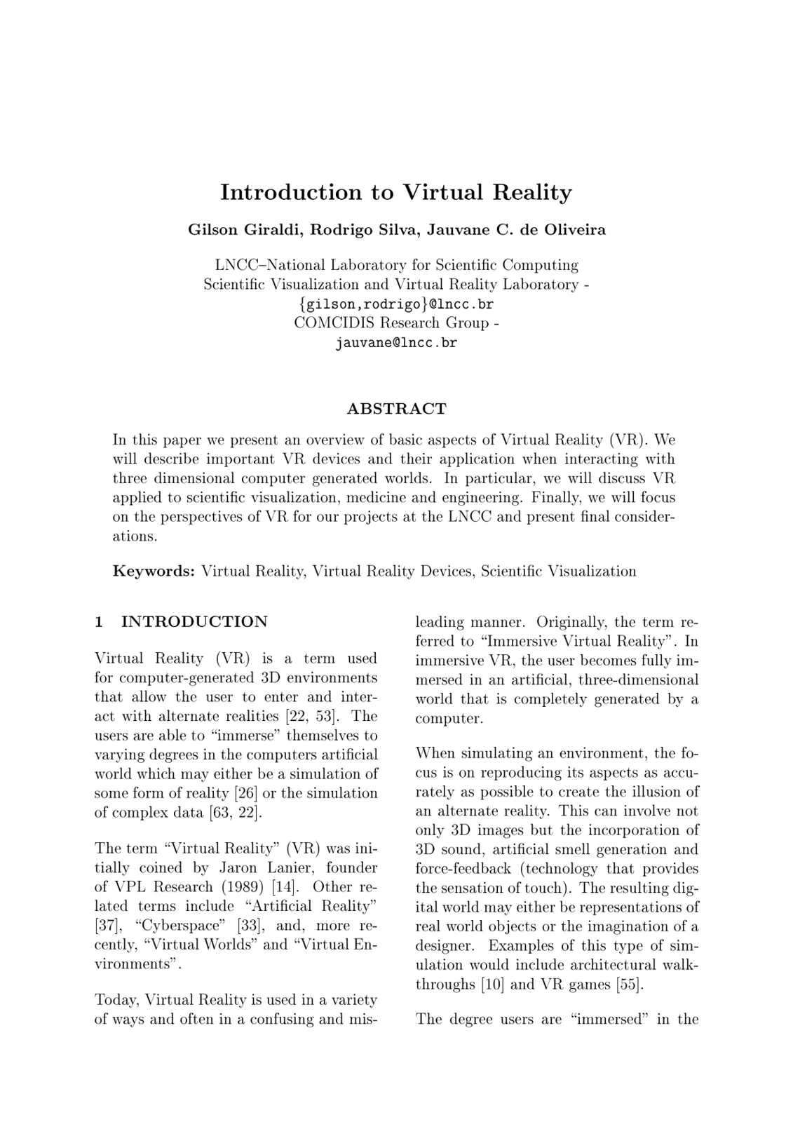 غلاف تقرير Introduction to Virtual Reality