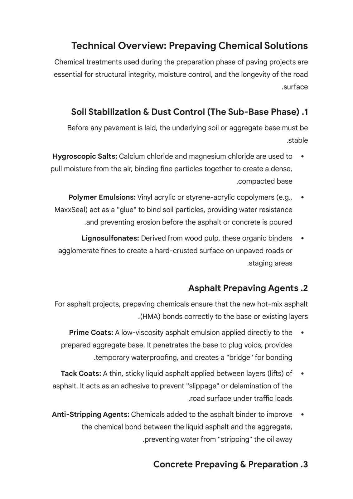 غلاف تقرير Technical Overview: Prepaving Chemical Solutions