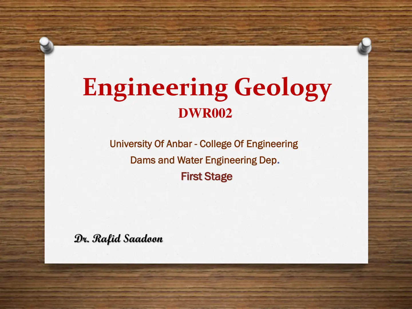 غلاف تقرير Engineering Geology