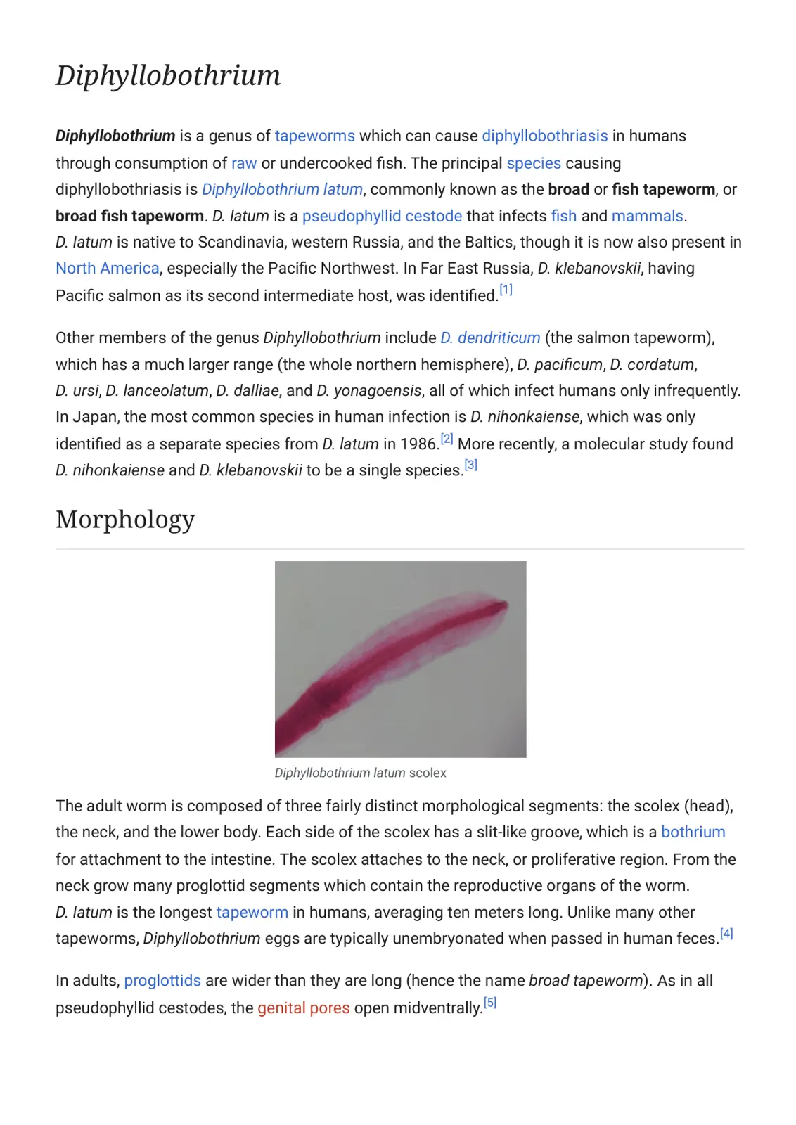 غلاف تقرير Diphyllobothrium - Fish Tapeworm and Diphyllobothriasis