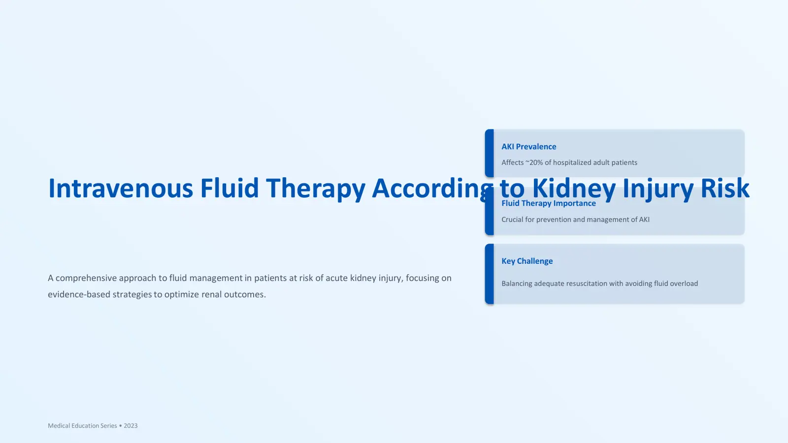 غلاف تقرير AKI Prevalence and Intravenous Fluid Therapy According to Kidney Injury Risk