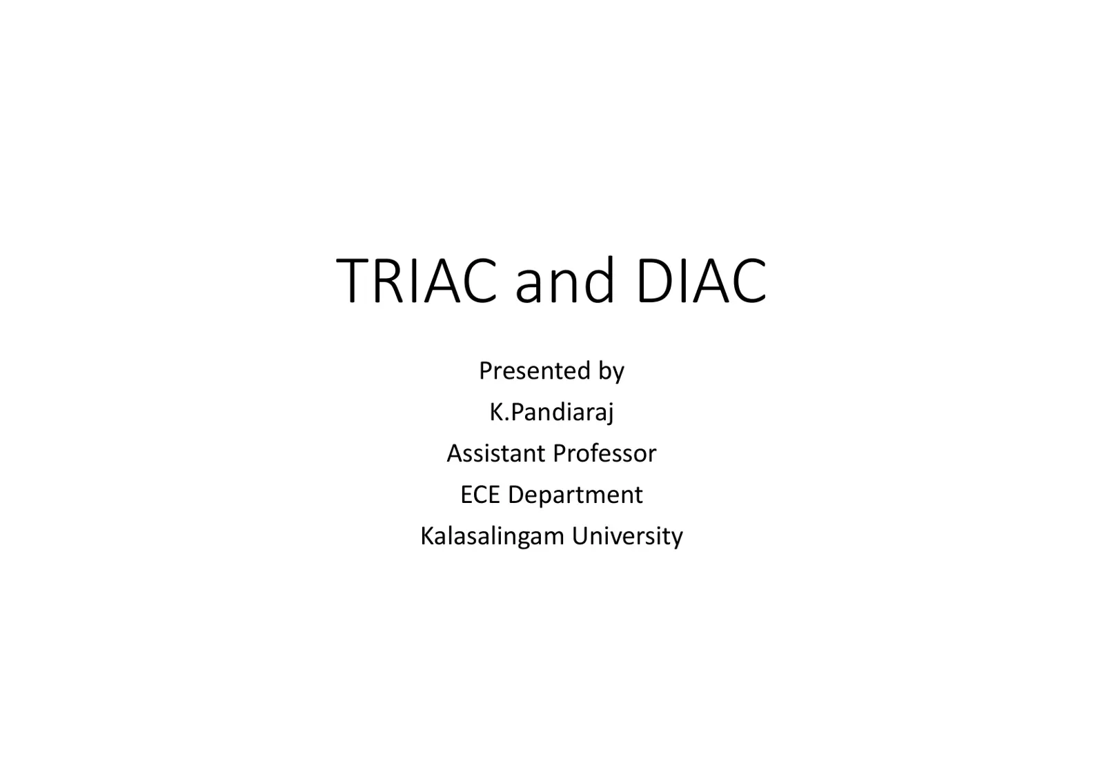 غلاف تقرير TRIAC and DIAC