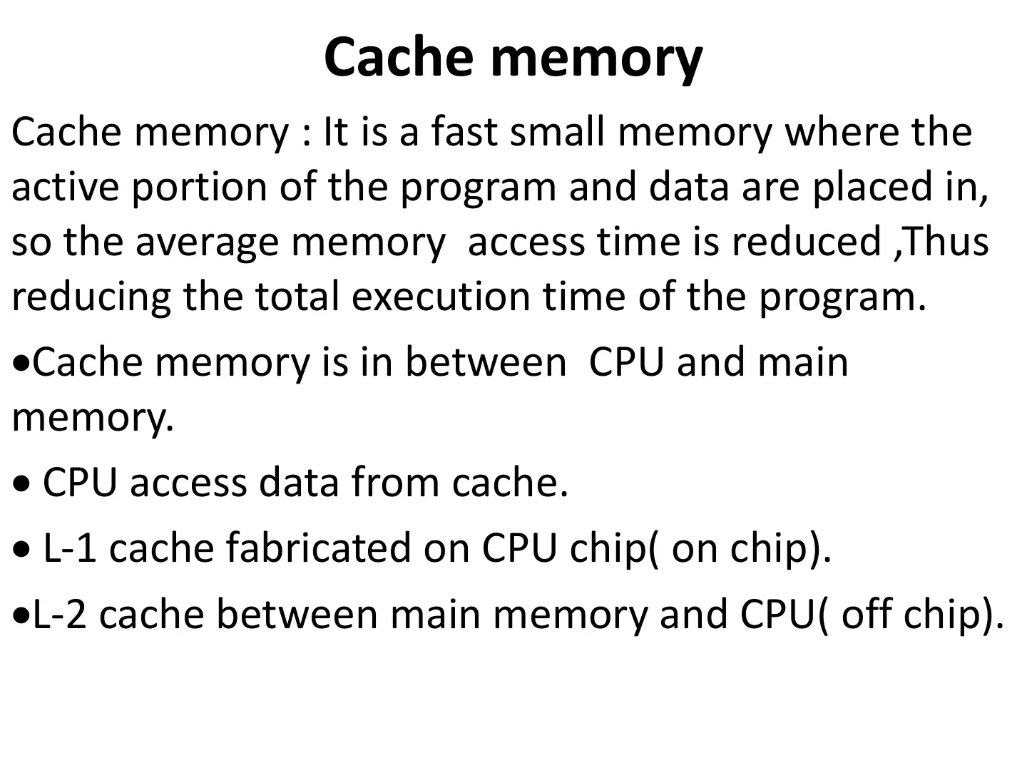 غلاف تقرير Cache memory