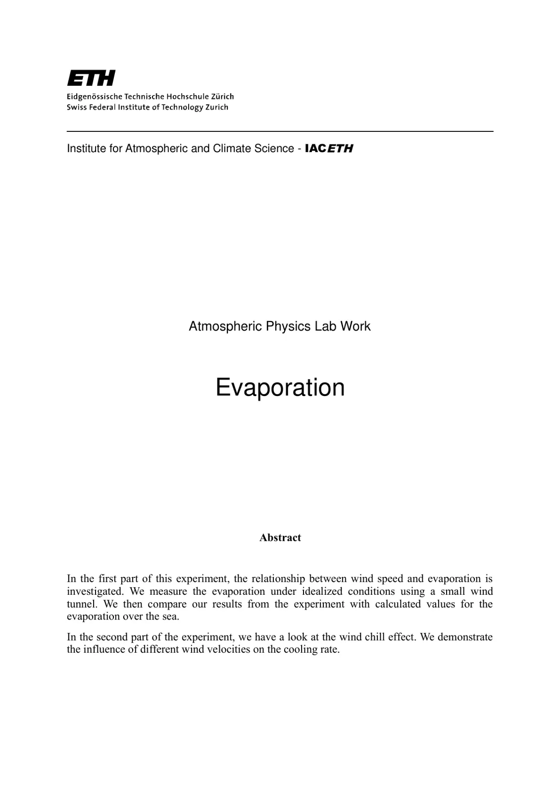 غلاف تقرير Evaporation