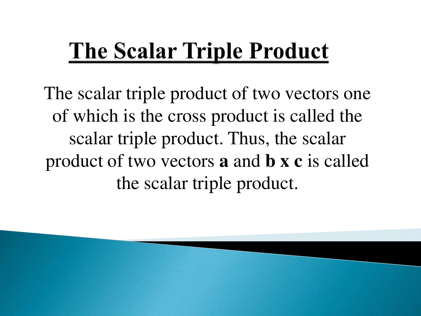 غلاف تقرير The Scalar Triple Product