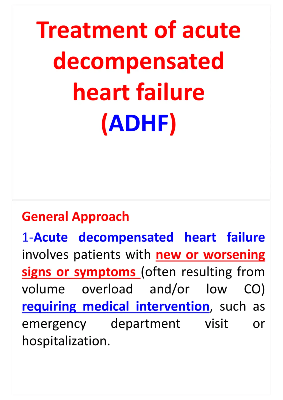 غلاف تقرير Treatment of acute decompensated heart failure (ADHF)