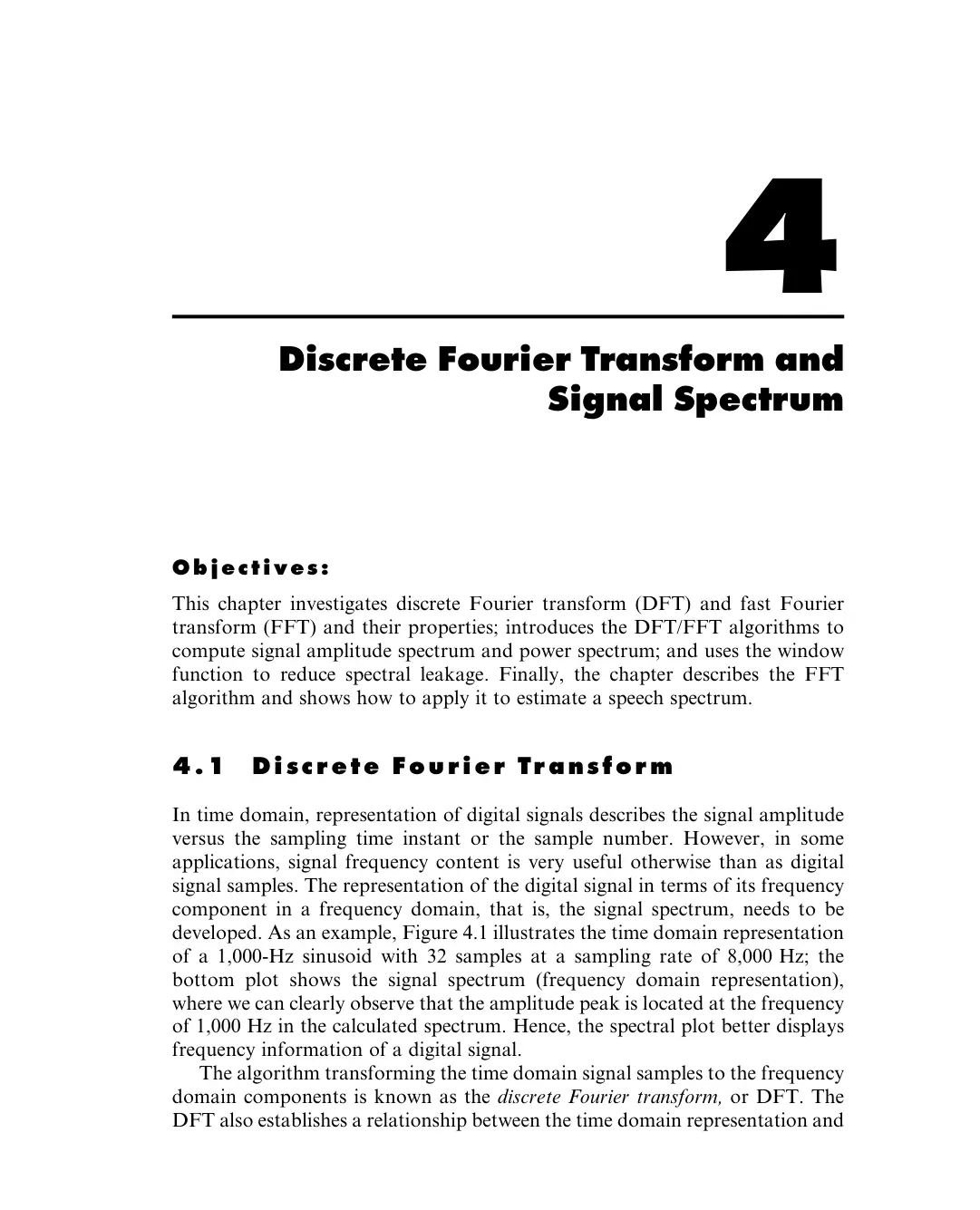 غلاف تقرير Discrete Fourier Transform and Signal Spectrum