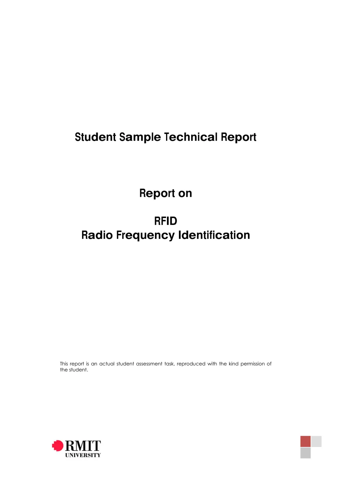 غلاف تقرير RFID: Radio Frequency Identification
