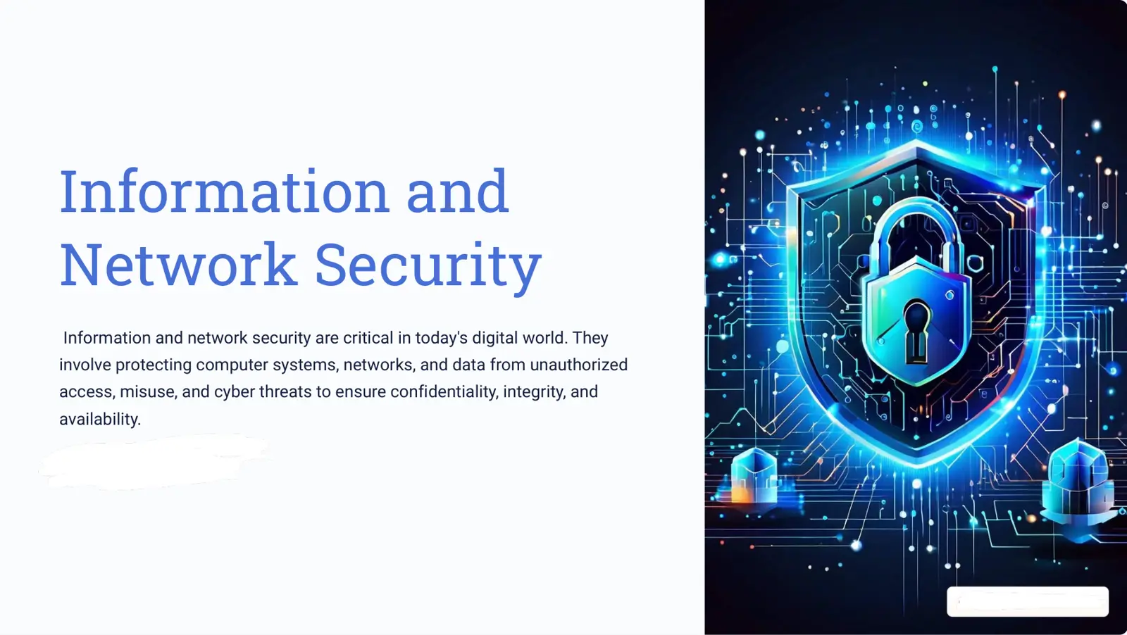 غلاف تقرير Information and Network Security