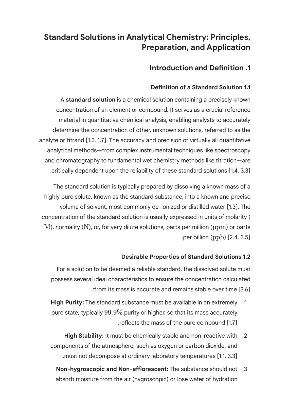 غلاف تقرير Standard Solutions in Analytical Chemistry: Principles, Preparation, and Application