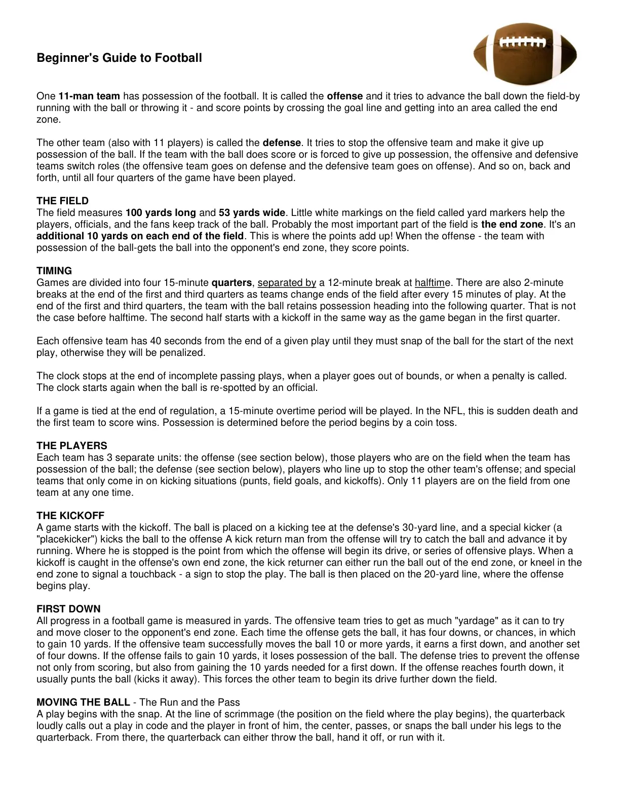 غلاف تقرير Beginner's Guide to Football