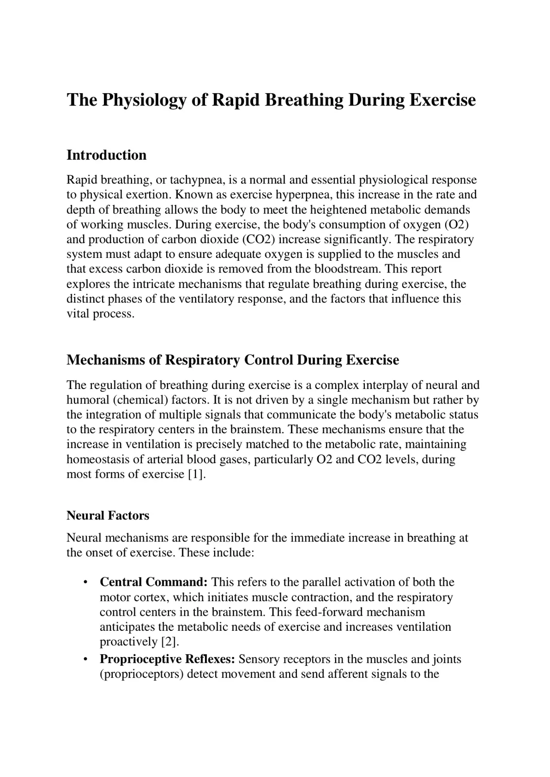 غلاف تقرير The Physiology of Rapid Breathing During Exercise