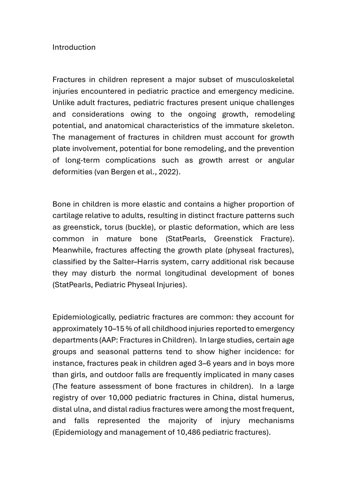 غلاف تقرير Fractures in Children