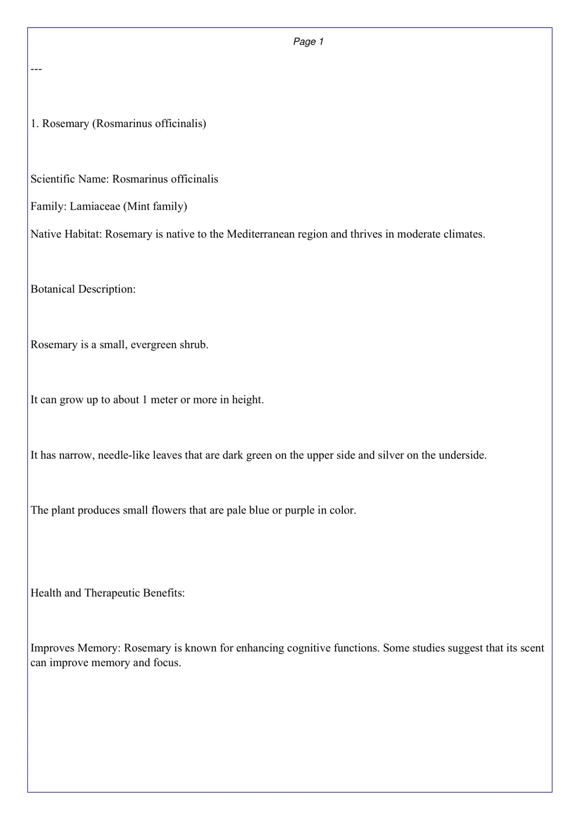 غلاف تقرير Rosemary (Rosmarinus officinalis)