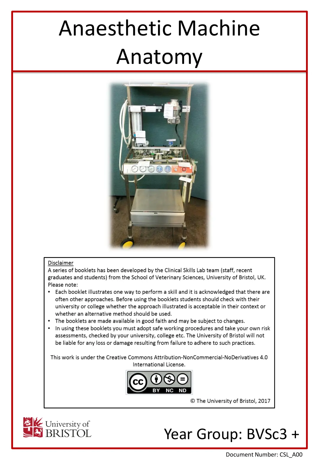 غلاف تقرير Anaesthetic Machine Anatomy