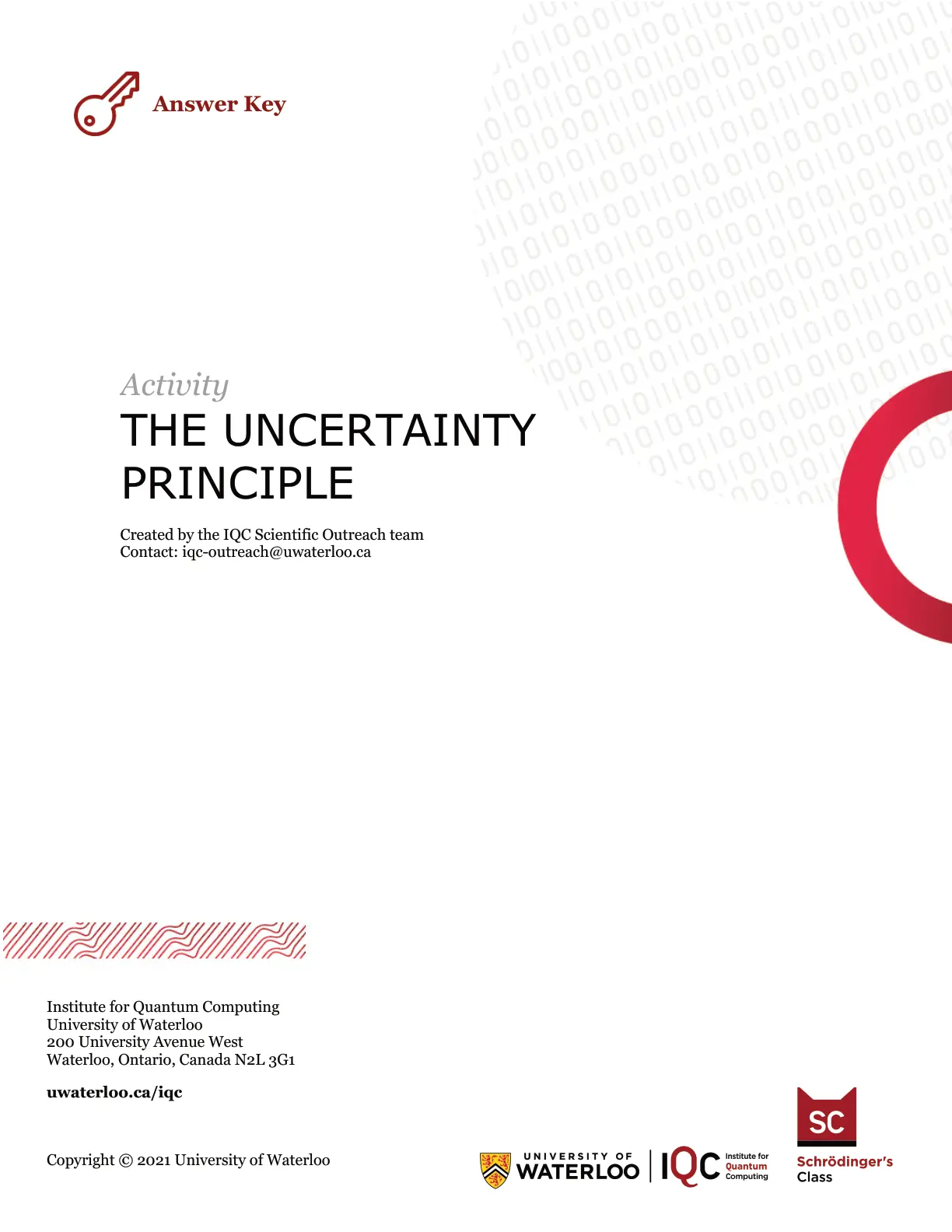 غلاف تقرير THE UNCERTAINTY PRINCIPLE