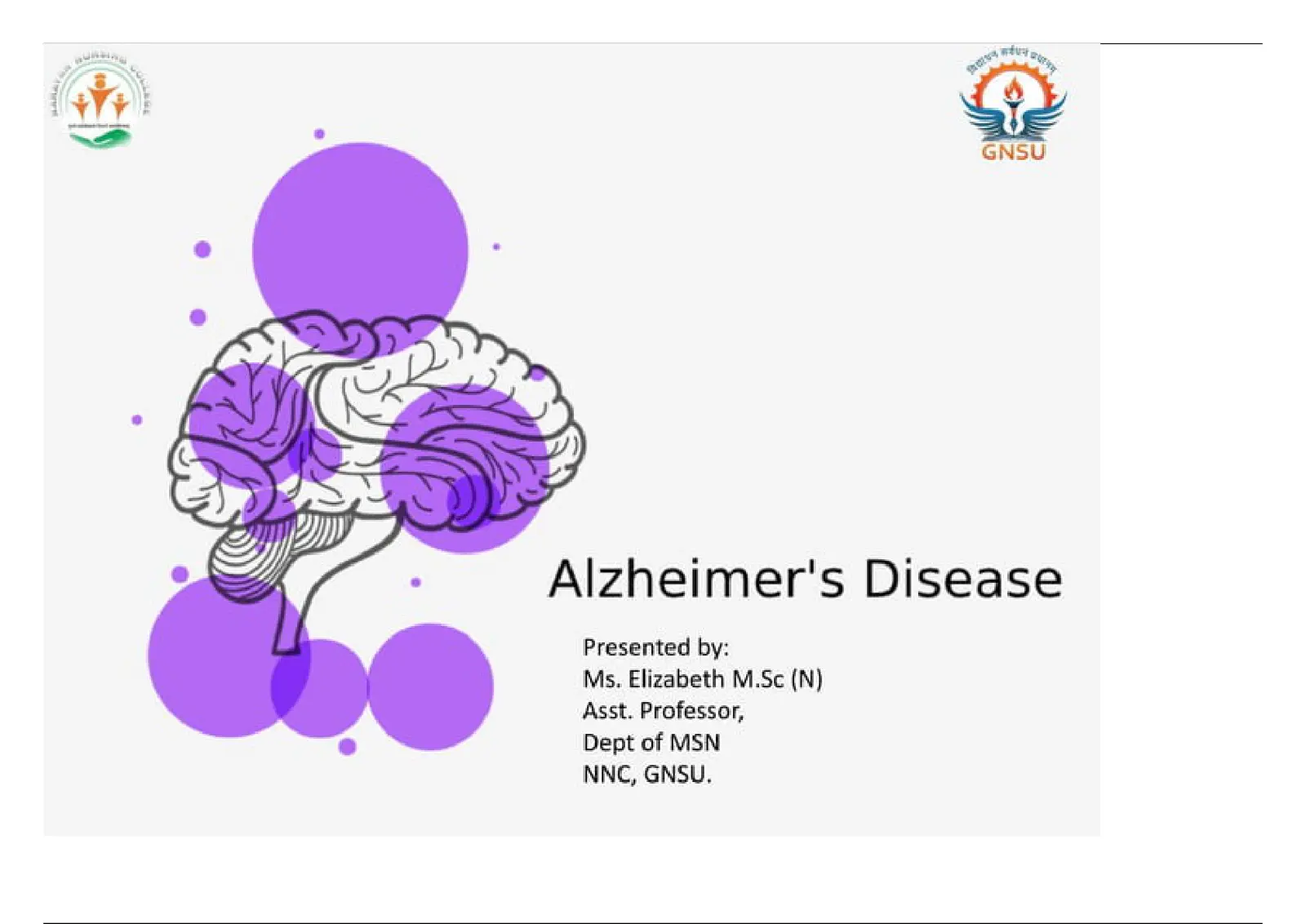 غلاف تقرير Alzheimer's Disease