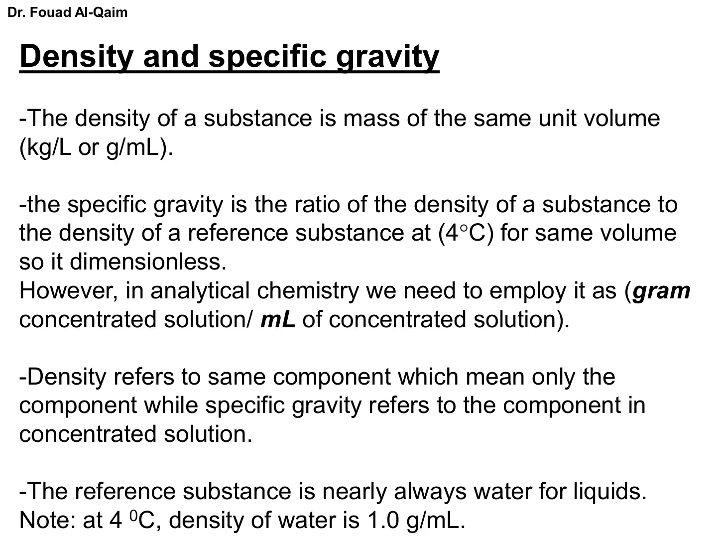 غلاف تقرير Density and specific gravity