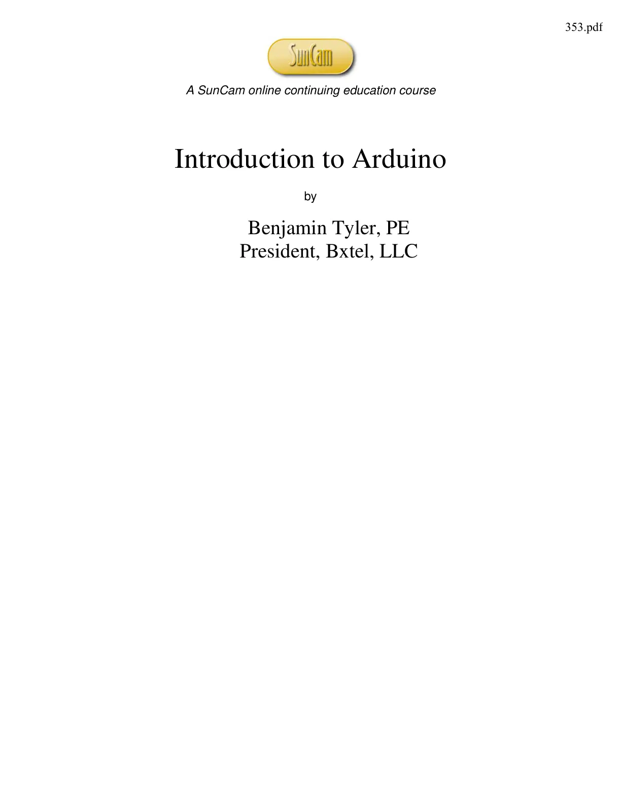 غلاف تقرير Introduction to Arduino